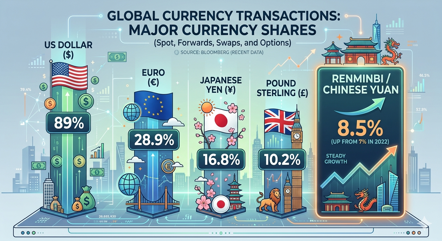 Yuan Gains Ground, But the Dollar Still Dominates